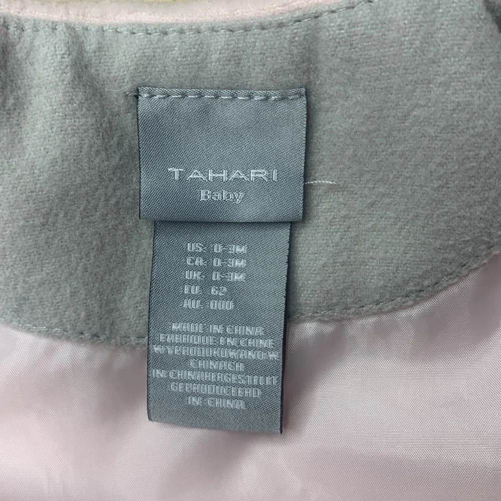 Tahari Baby Pink & Gray Full Length Pleated Coat Size 0-3 months - Picture 2 of 5